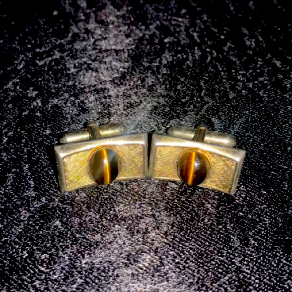 Vintage gold tone cuff links